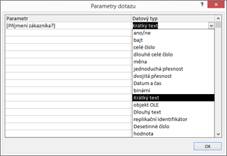 Pasting the question into Query Parameter dialog box