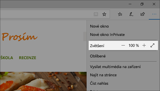 Lupa přibližuje části obrazovky, aby byly lépe viditelné.