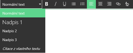 Snímek obrazovky s oblastí pro úpravu v editoru formátovaného textu na SharePointu