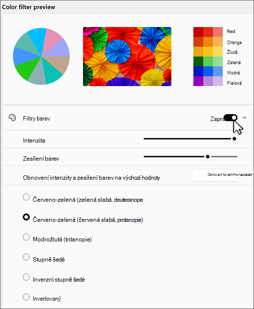 Nastavení barevného filtru ve Windows 11