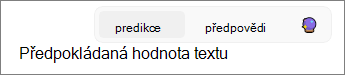 Prediktivní vkládání textu v Outlooku aktivované ve Windows 11.