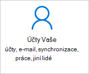 Účty na obrazovce Nastavení