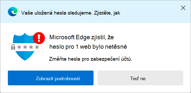 Upozornění na únik hesla