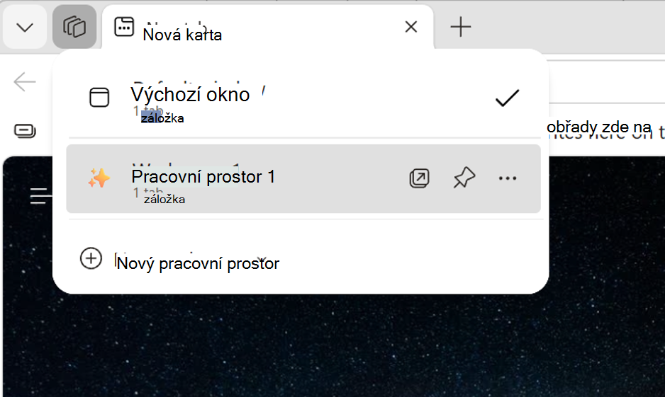 Snímek obrazovky s pracovním prostorem.