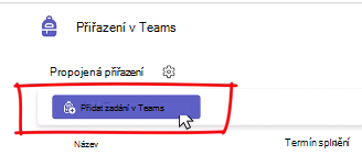Přidání přiřazení v Teams
