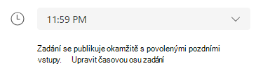Úprava časové osy zadání