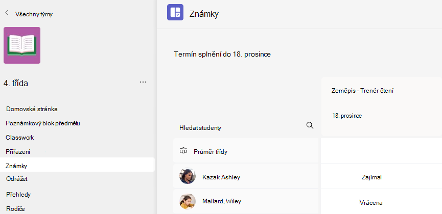 Snímek obrazovky se známkami.