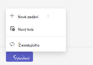 Snímek obrazovky s novým zadáním