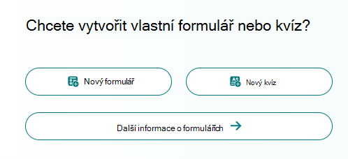 Snímek obrazovky s novými možnostmi formuláře