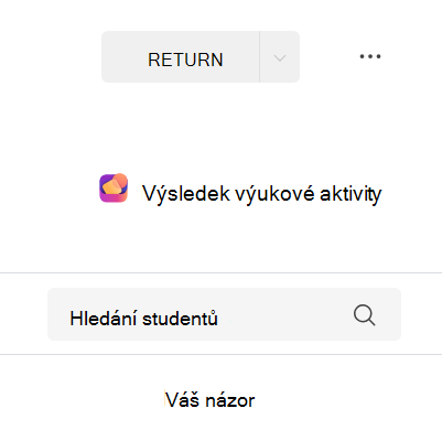 Snímek obrazovky s výsledkem výukové aktivity