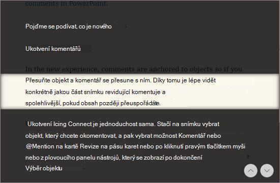 Řádkový fokus v Asistivní čtečka