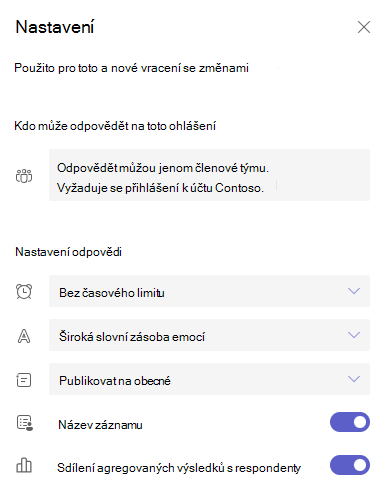 Snímek obrazovky s nastavením.