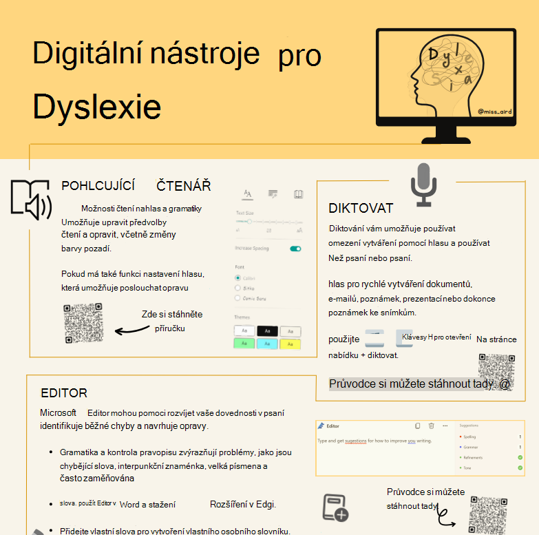 Snímek obrazovky s dyslexií.