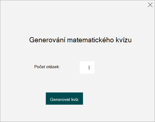Zadejte počet otázek pro cvičný kvíz.