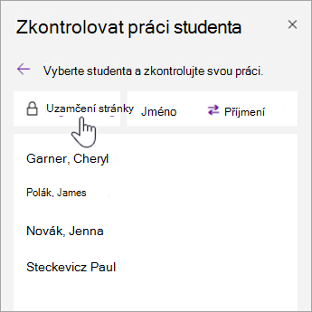 Vyberte možnost Page Locking.
