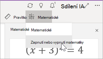 Zapnutí nebo vypnutí matematiky