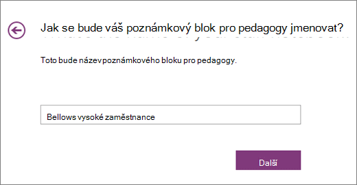 Vyberte název poznámkového bloku pro pedagogy.