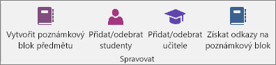 Skupina Správa na kartě Poznámkový blok předmětu