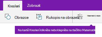 Tlačítko Matematika na kartě Kreslení