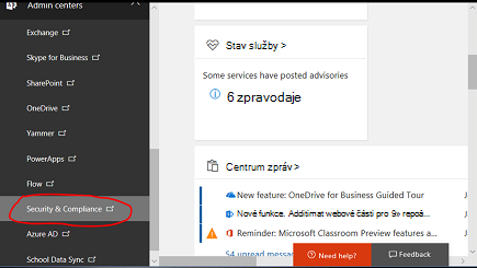 Vyberte zabezpečení a soulad
