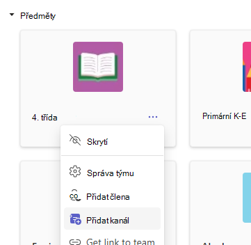 přidat kanál