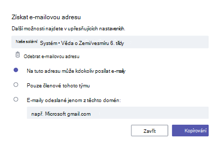 Obdržení e-mailu