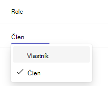 Snímek obrazovky zobrazující vlastníka.