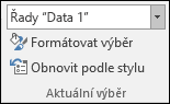 Výběr možnosti řady v dialogovém okně Možnosti grafu > Formátovat > aktuální výběr