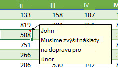 Obrázek přeformátovaného komentáře