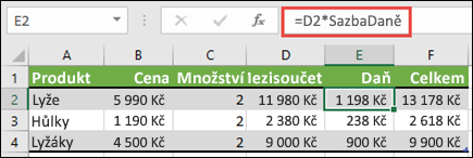 Příklad použití pojmenované oblasti