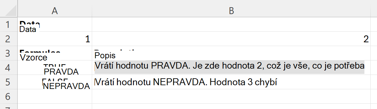 Použití HASALL k zobrazení opakovaných hledaných hodnot stačí být přítomny pouze jednou