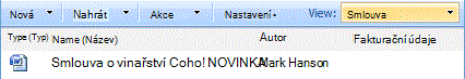 Label information is displayed in columns in the document library