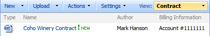 Label information is displayed in columns in the document library