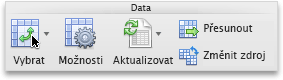 PivotTable tab, Data group