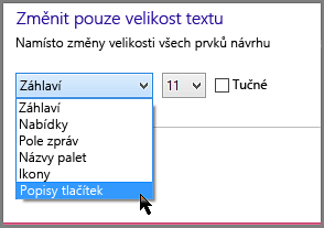 Nastavení formátu popisů ve Windows 8