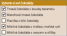 Ukázka zaškrtávacích políček
