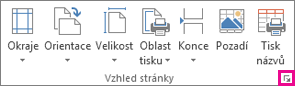 Ikona pro otevření dialogového okna ve skupině Vzhled stránky