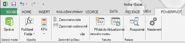 Karta Power Pivot na pásu karet