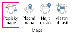 Možnost Popisky mapy 3D map
