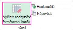 Vyčistit nadbytečné formátování buněk