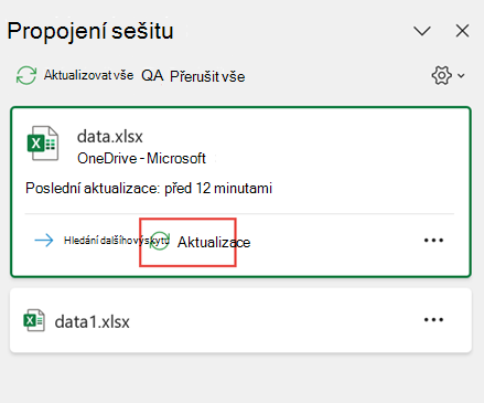 Aktualizace konkrétního sešitu systému Windows