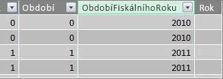 Sloupec Období fiskálního roku