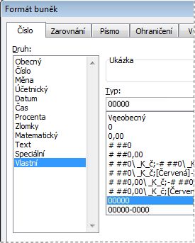 Custom category in Format Cells dialog box