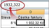 The value is shown in the formula bar