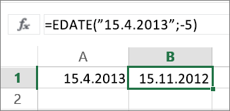 Odečtení měsíců od kalendářního data