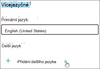 Přidání jazyka