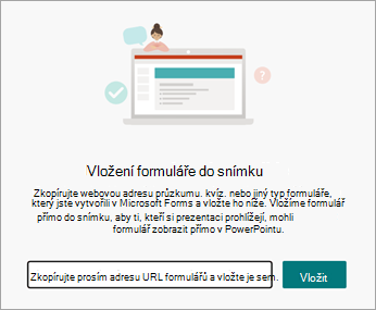 Vyberte adresu URL formuláře nebo kvízu, který chcete vložit.