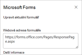 Výběr možnosti Upravit aktuální formulář
