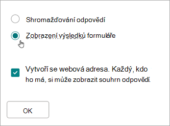 Vyberte Zobrazit výsledky formuláře.