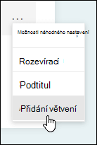 Možnost Větvení v Microsoft Forms